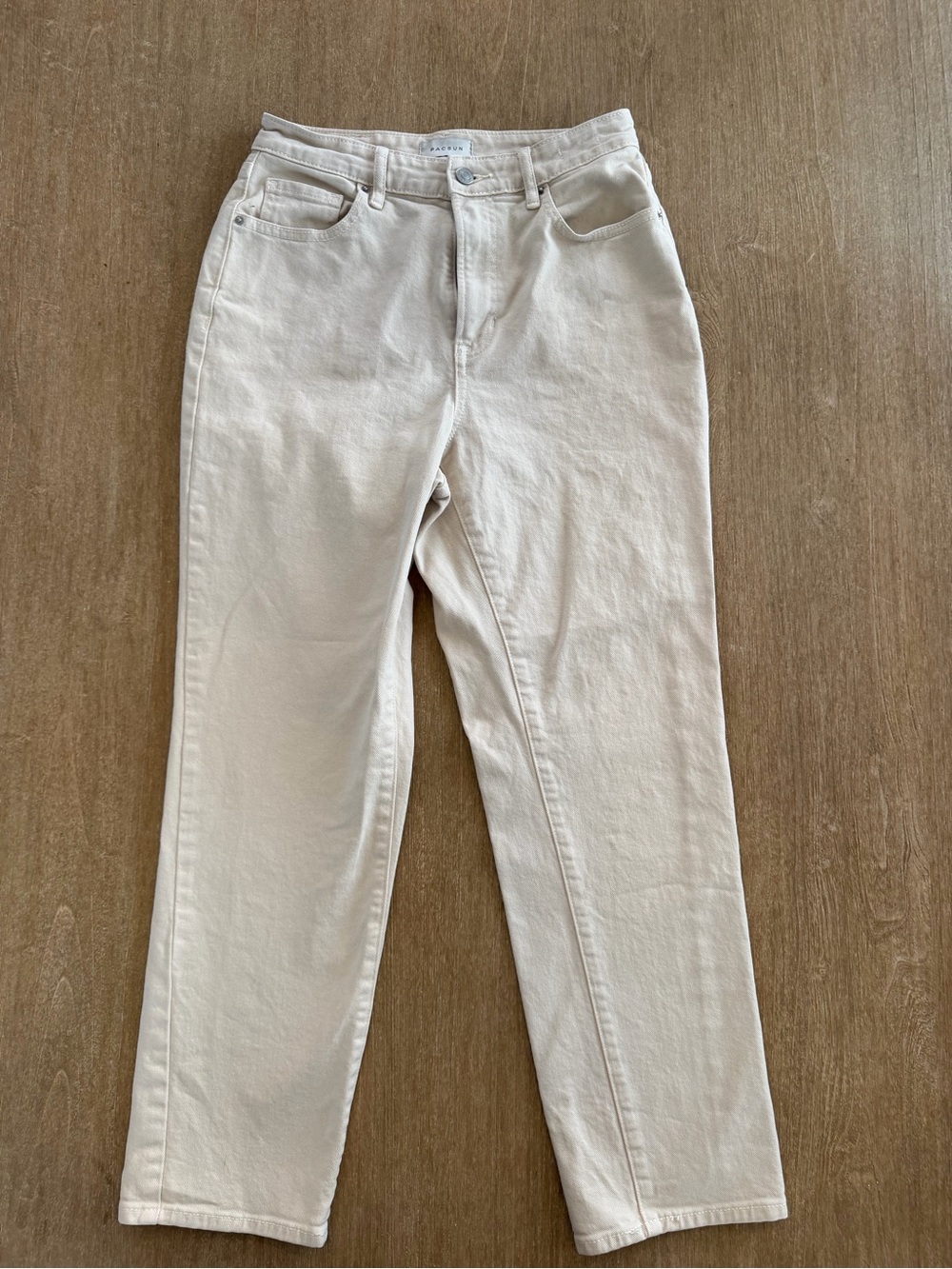 PacSun Curve Straight Jeans Size 27 Ivory Cream High Rise Straight Leg